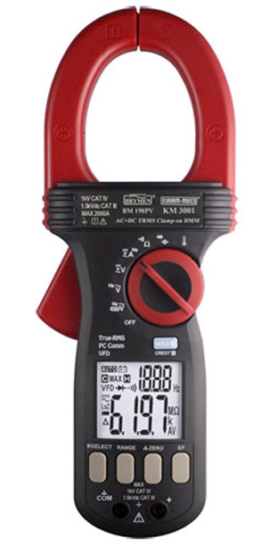 Kusum-Meco KM 3001 AC / DC TRMS Clamp-On Multimeter with VFD, EF-Detection, PC Interface For Solar Application