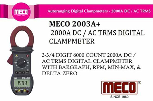Meco 2003A, 2000 AMP AC/DC Clamp Meter