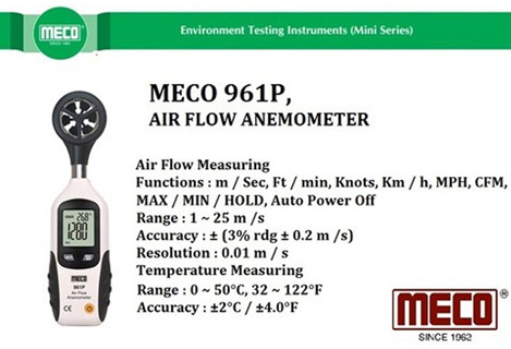Meco Digital Air Flow Anemometer 961P