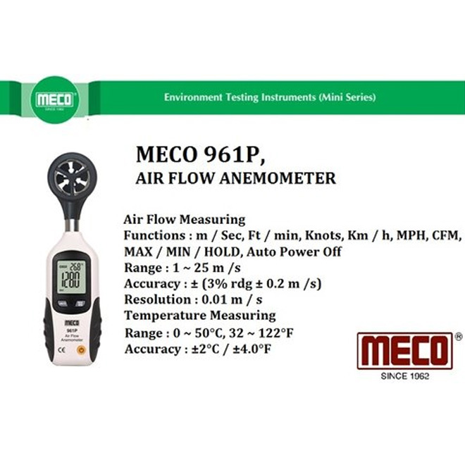 Meco Digital Air Flow Anemometer 961P