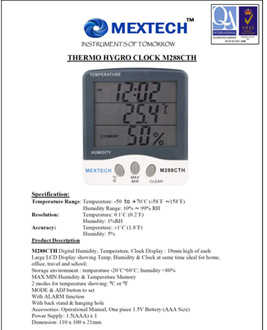 Mextech M288CTH Digital Thermohygrometer